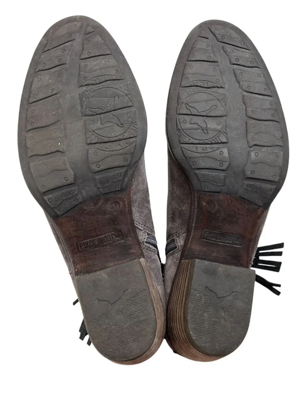 Pikolinos Baqueira Taupe Suede Comfort Tassle Ankle Booties EU 40 US 9-9.5